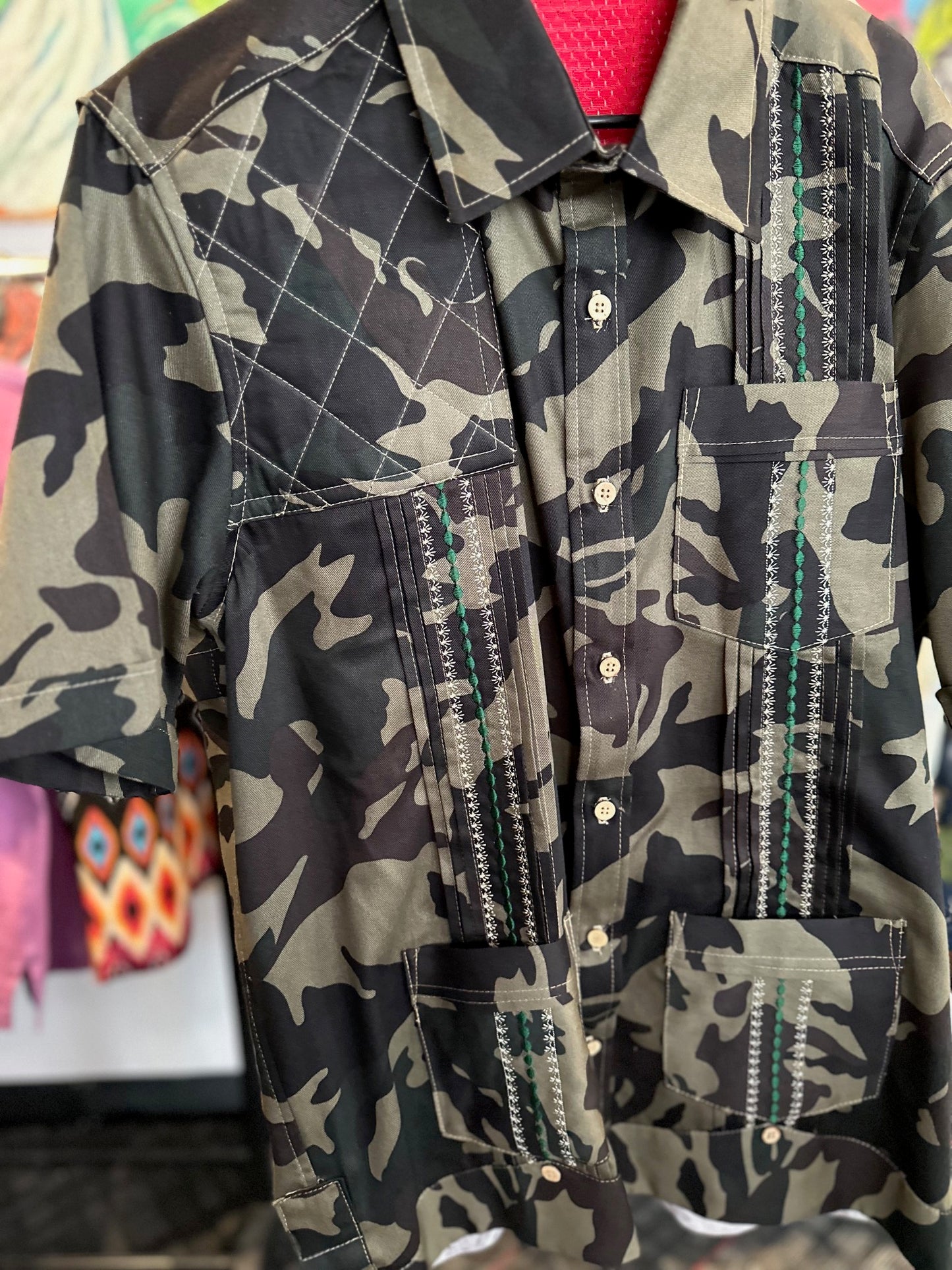 Camo on Camo hunting guayabera