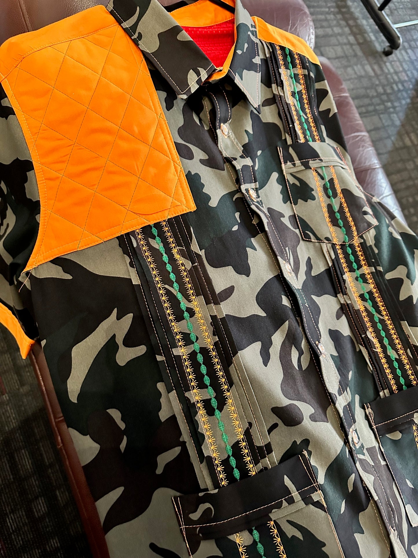 Hunting guayabera camo and orange